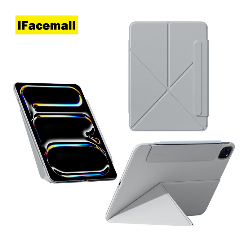 iFacemall Ultra-Light 2.8mm Slim Case for iPad – Landscape & Portrait Stand, Shockproof, Magnetic, Super Slim & Lightweight, Foldable with Adjustable Angles, Triangular Structure for Stability