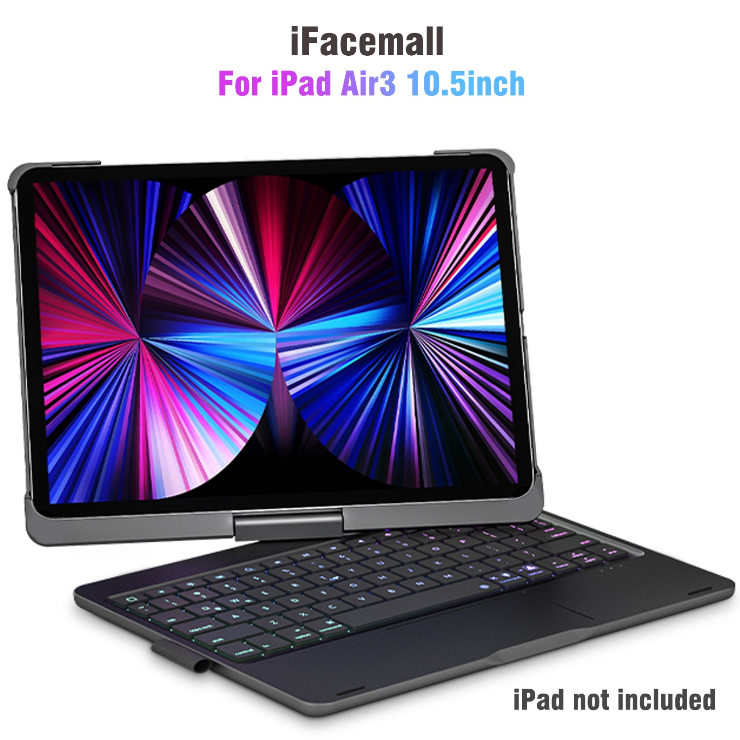 iFacemall 360 Stylish Swivel Case with Keyboard for iPad Air3-2019 / iPad  Pro-2017 10.5inch