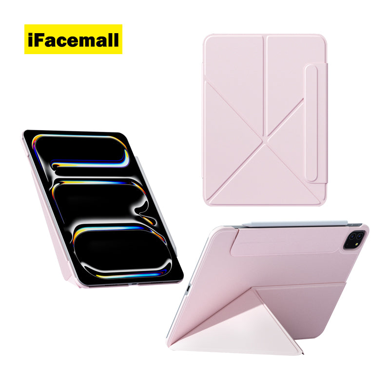 iFacemall Ultra-Light 2.8mm Slim Case for iPad – Landscape & Portrait Stand, Shockproof, Magnetic, Super Slim & Lightweight, Foldable with Adjustable Angles, Triangular Structure for Stability