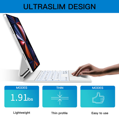 iFacemall Original iPad-Inspired Magic Keyboard Case – Trackpad, 7-Color Backlight, Magnetic Attachment & Ultra-Slim Protection