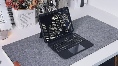 Sleek Black Split Keyboard Case for iPad – Magnetic Snap-On, Smooth Trackpad & Backlit Typing