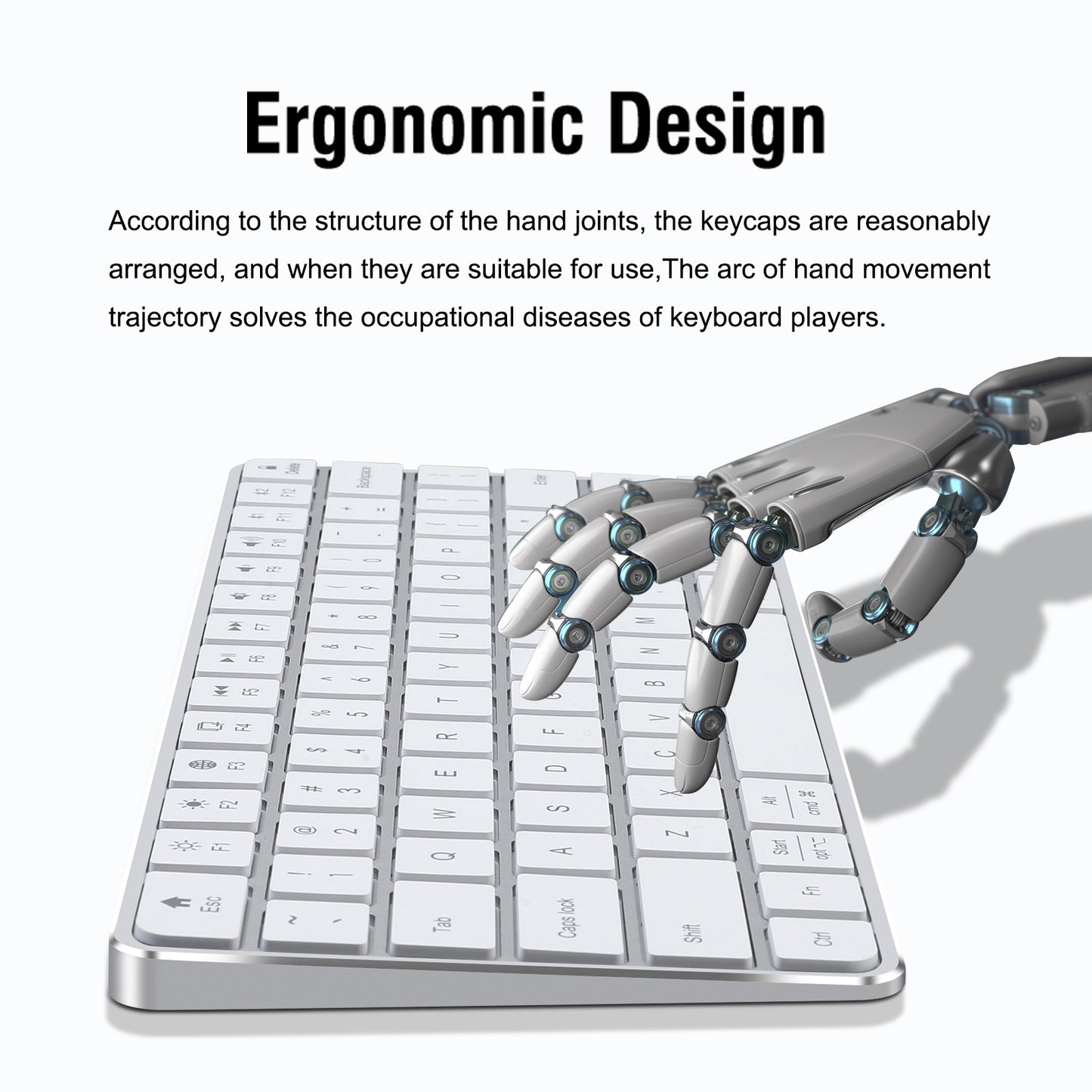 iFacemall Multi-Device Bluetooth Keyboard – Wireless Rechargeable Keyboard for Computer, Tablet & Smartphone